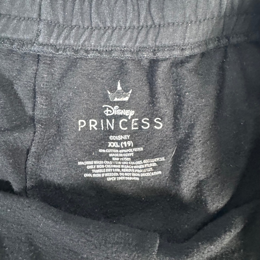 Disney Princess Ariel Shorts Womens XXL Black Pink Graphic Fleece Lounge Pockets - Picture 4 of 8